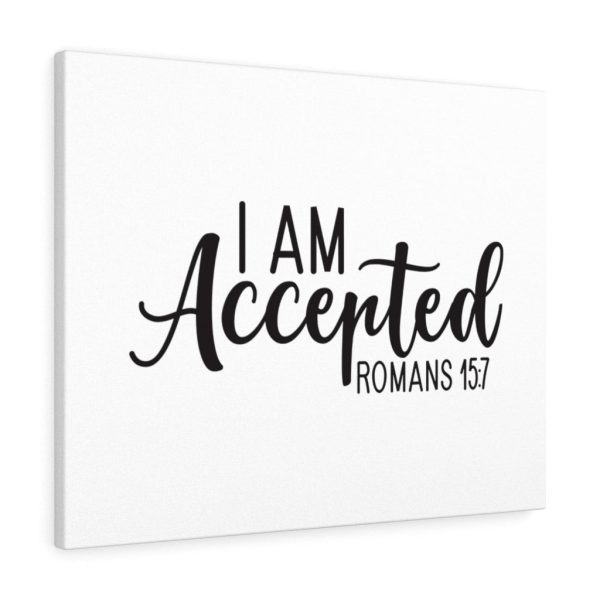 Scripture Canvas Accepted Romans 15:7 Christian Wall Art Bible Verse Meaningful Framed Prints, Canvas Paintings