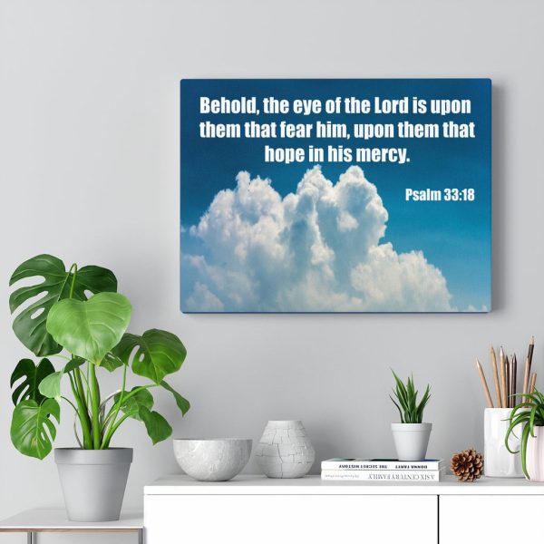 Bible Verse Canvas Hope in His Mercy Psalm 33:18 Christian Wall Art Scripture Ready to Hang Faith Print Framed Prints, Canvas Paintings - Image 4