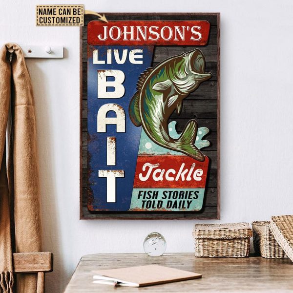 Personalized Canvas Painting Frames Fishing Live Bait And Tackle Framed Prints, Canvas Paintings