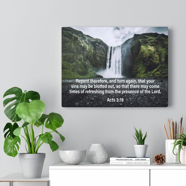 Bible Verse Canvas The Presence of The Lord Acts 3:19 Christian Framed Prints, Canvas Paintings - Image 4