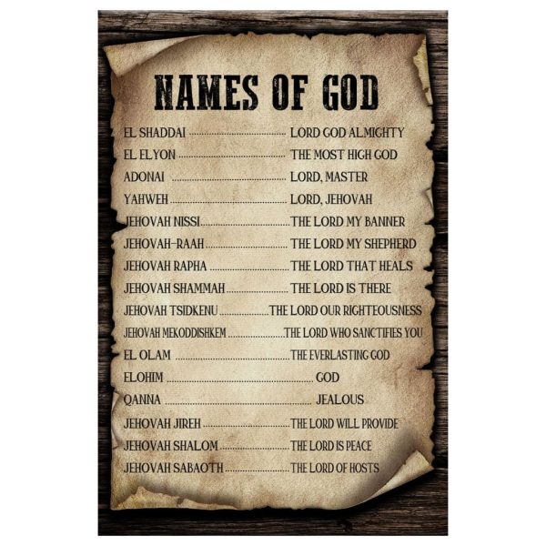 Names Of God Canvas Hanging Gift, Canvas Paiting Frames Print Print | Christian Wall Decor - Image 3