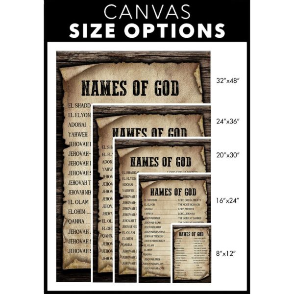 Names Of God Canvas Hanging Gift, Canvas Paiting Frames Print Print | Christian Wall Decor - Image 4