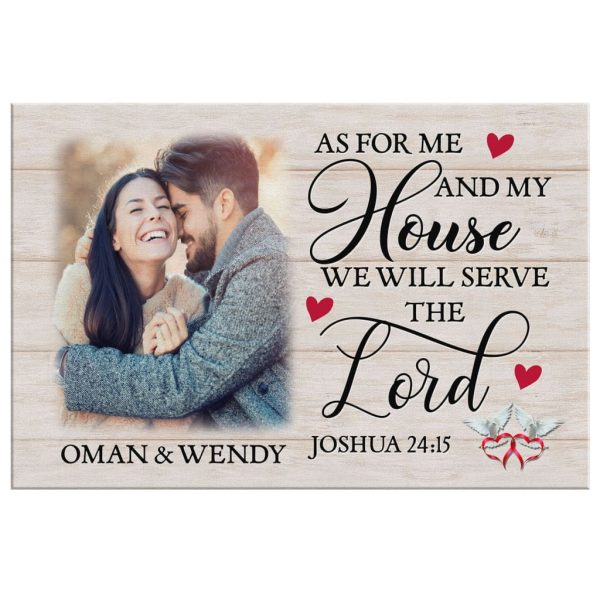 As For Me And My House Joshua 24:15 Personalized Family Canvas Hanging Gift, Canvas Paiting Frames Print - Image 3