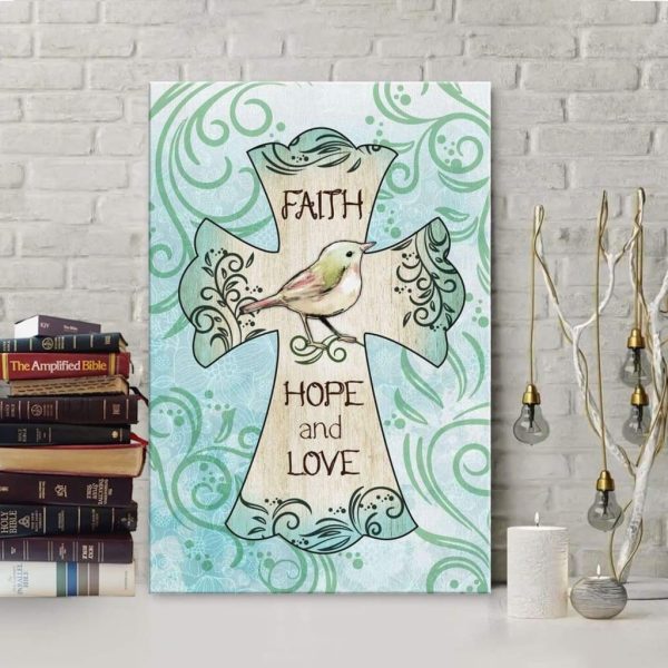 Faith Hope And Love Canvas Gallery Painting Wrapped Canvas | Christian Canvas Gallery Painting Wrapped Canvas