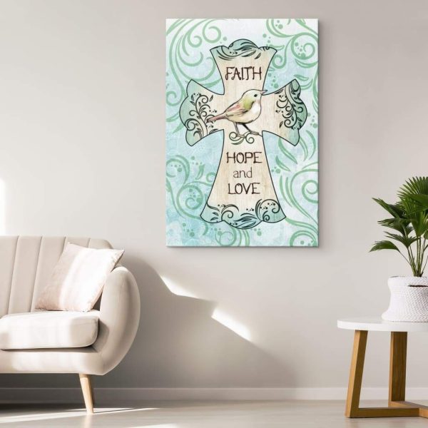 Faith Hope And Love Canvas Gallery Painting Wrapped Canvas | Christian Canvas Gallery Painting Wrapped Canvas - Image 2