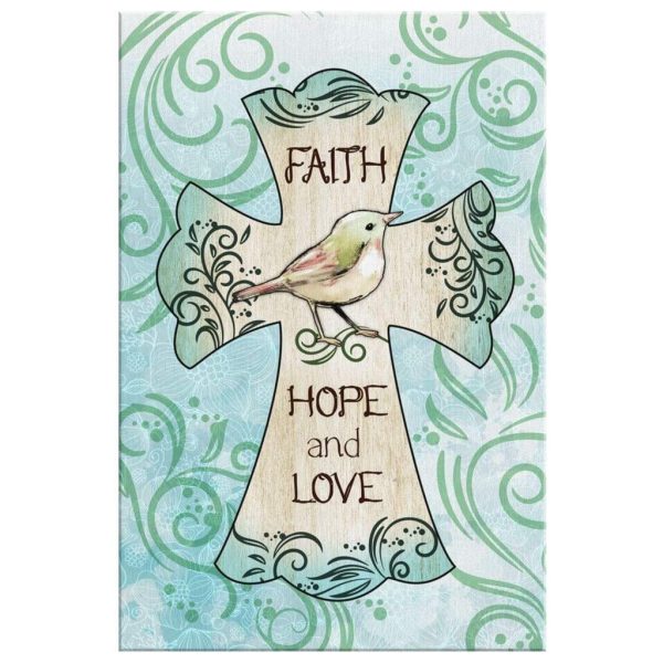 Faith Hope And Love Canvas Gallery Painting Wrapped Canvas | Christian Canvas Gallery Painting Wrapped Canvas - Image 3