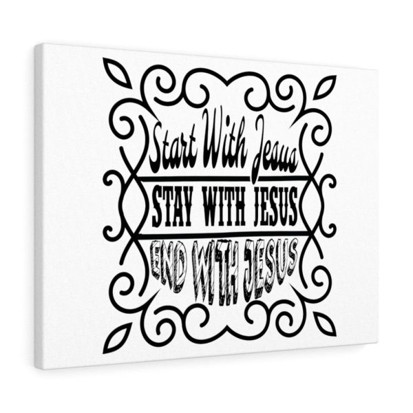 Scripture Canvas Start With Jesus Christian Meaningful Framed Prints, Canvas Paintings - Image 4