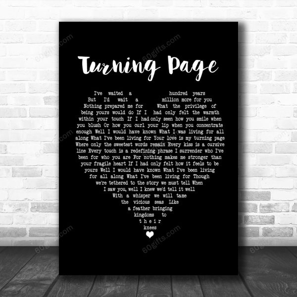 Sleeping At Last Turning Page Black Heart Song Lyric Art Print - Canvas Print Wall Art Home Decor