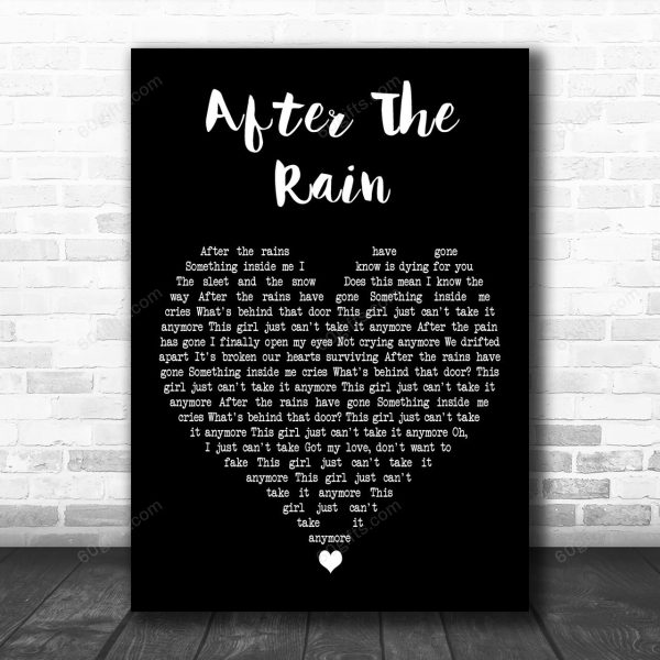 Shirley Bassey After The Rain Black Heart Decorative Art Gift Song Lyric Print - Canvas Print Wall Art Home Decor