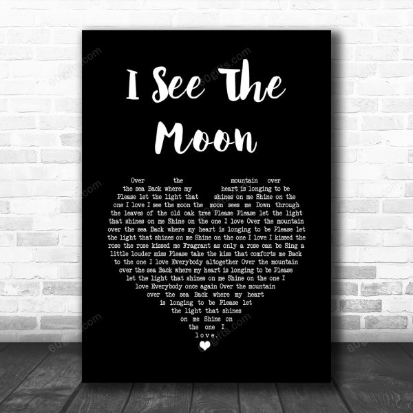 The Mariners I See The Moon Black Heart Song Lyric Art Print - Canvas Print Wall Art Home Decor