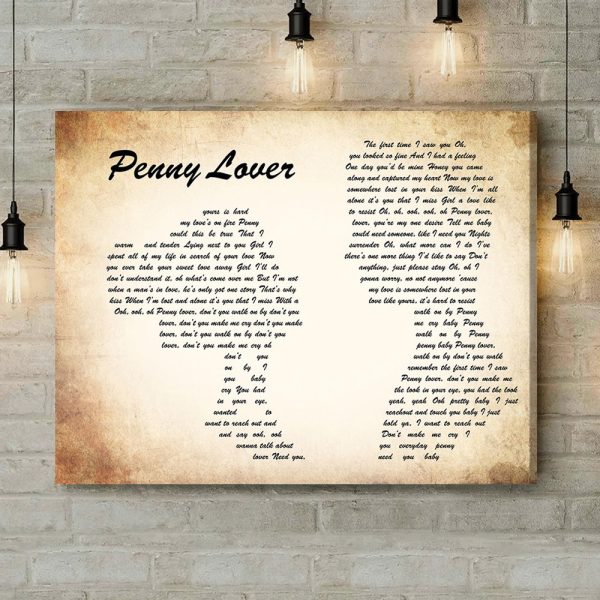 Lionel Richie Penny Lover Man Lady Couple Song Lyric Art Print - Canvas Print Wall Art Home Decor