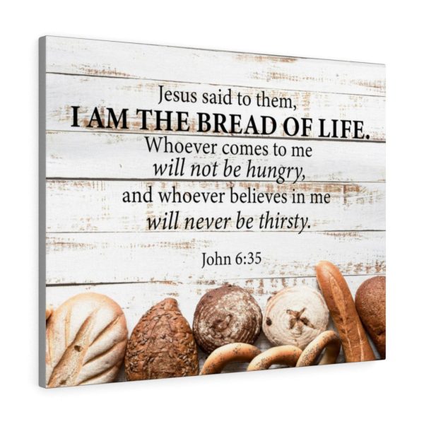 Bible Verse Canvas Bread of Life John 6:35 Scripture Christian Framed Prints, Canvas Paintings