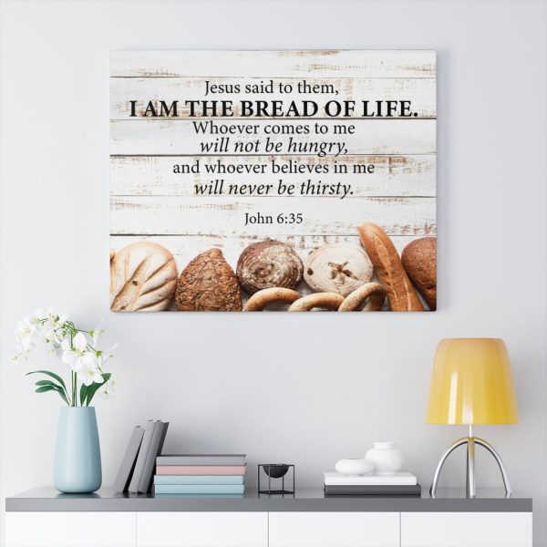 Bible Verse Canvas Bread of Life John 6:35 Scripture Christian Framed Prints, Canvas Paintings - Image 4