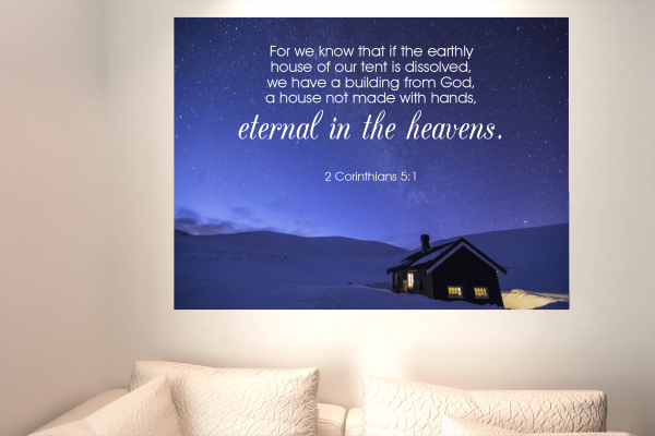 Scripture Canvas Eternal in The Heavens 2 Corinthians 5:1 Christian Bible Verse Meaningful Framed Prints, Canvas Paintings - Image 4