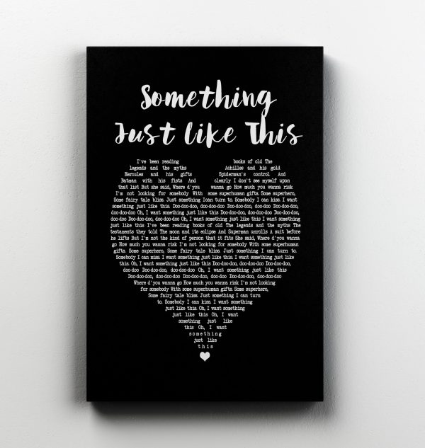 The Chainsmokers Coldplay Something Just Like This Heart Song Lyric Music Art Print - Canvas Print Wall Art Home Decor - Image 2