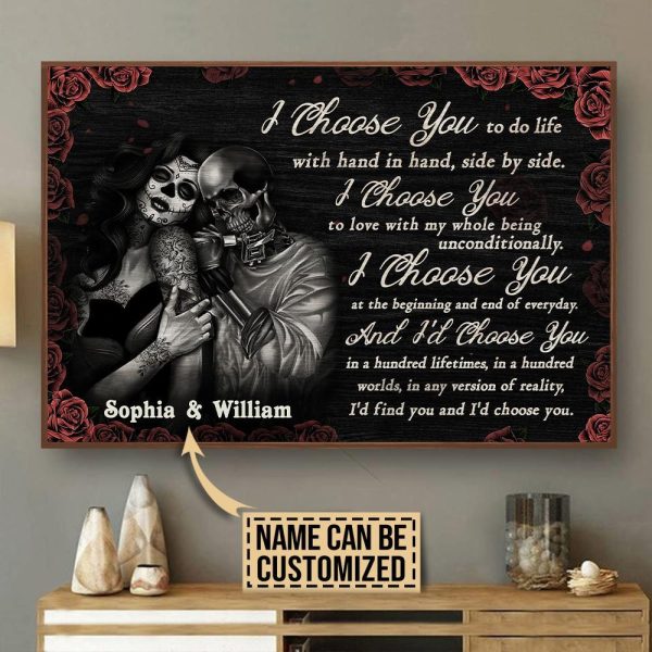 here Gifts Personalized Tattoo I Choose You Canvas Home Decor - Image 2