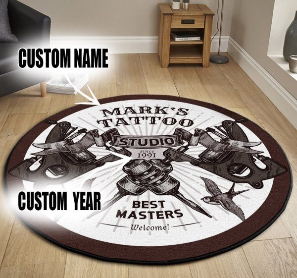 Personalized Tattoo Studio Round Mat