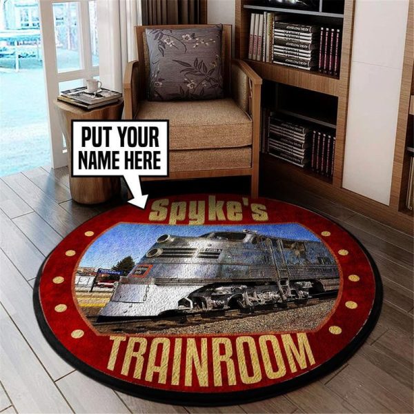 Personalized Cbq Chicago Burlington And Quincy Railroad Round Mat Round Floor Mat Room Rugs Carpet Outdoor Rug Washable Rugs