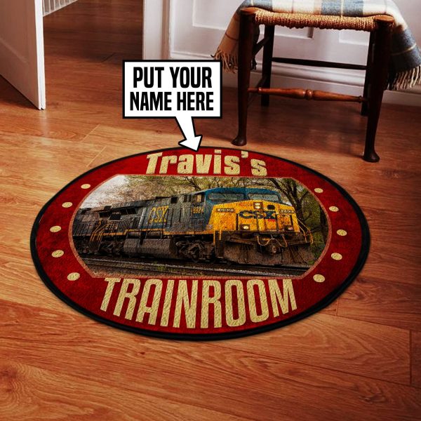 Personalized Csx Railroad Round Mat Round Floor Mat Room Rugs Carpet Outdoor Rug Washable Rugs