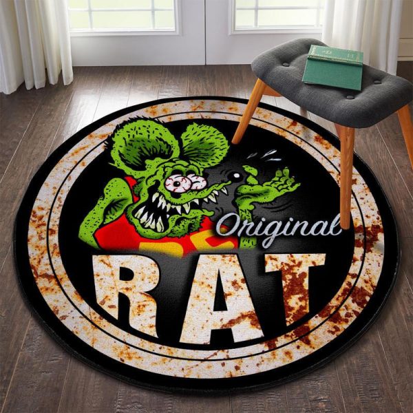 Original Rat Rat Fink Round Mat Round Floor Mat Room Rugs Carpet Outdoor Rug Washable Rugs - Image 2