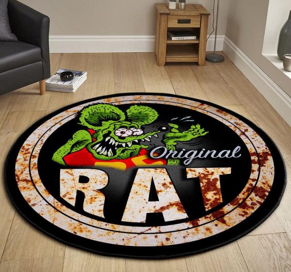 Original Rat Rat Fink Round Mat Round Floor Mat Room Rugs Carpet Outdoor Rug Washable Rugs - Image 3