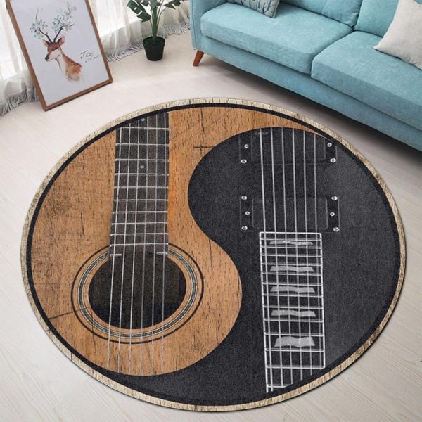 Guitar Music Living Room Round Mat Circle Rug - Image 3