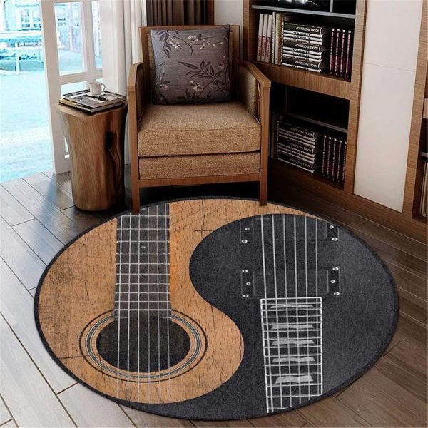 Guitar Music Living Room Round Mat Circle Rug - Image 2