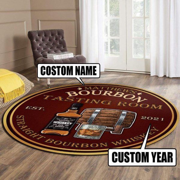 Personalized Bourbon Tasting Room Round Mat Round Floor Mat Room Rugs Carpet Outdoor Rug Washable Rugs - Image 2