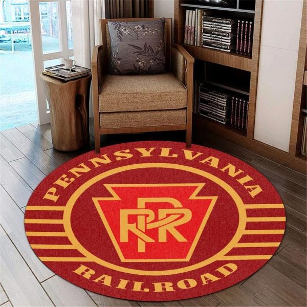 Pennsylvania Railroad Round Mat Round Floor Mat Room Rugs Carpet Outdoor Rug Washable Rugs - Image 3