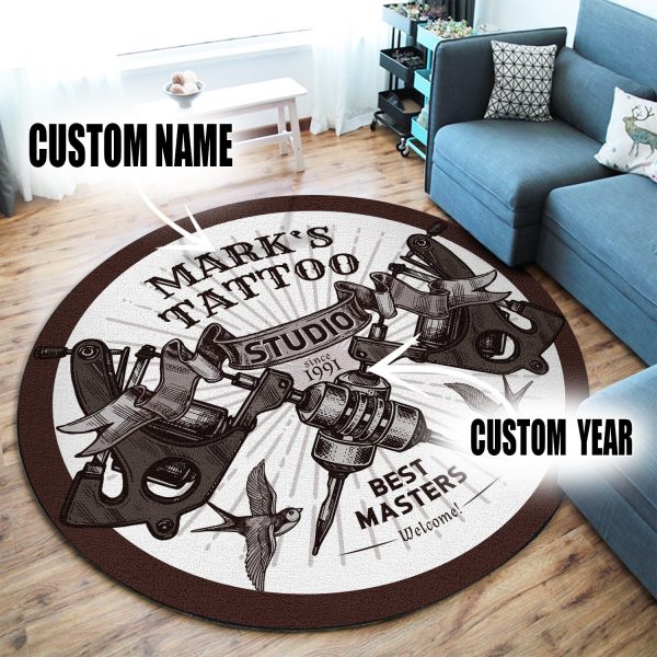 Personalized Tattoo Studio Round Mat - Image 3