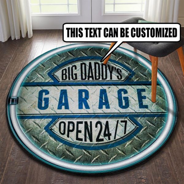 Personalized Garage Round Mat Round Floor Mat Room Rugs Carpet Outdoor Rug Washable Rugs - Image 2