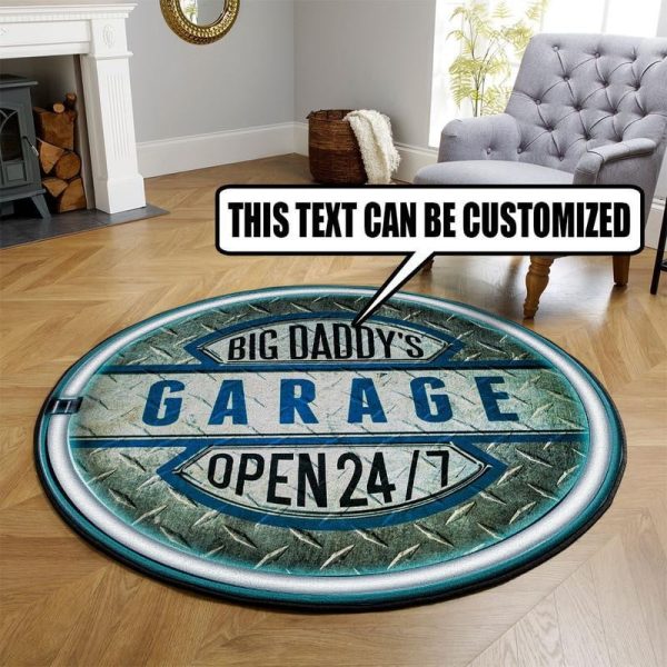 Personalized Garage Round Mat Round Floor Mat Room Rugs Carpet Outdoor Rug Washable Rugs - Image 3