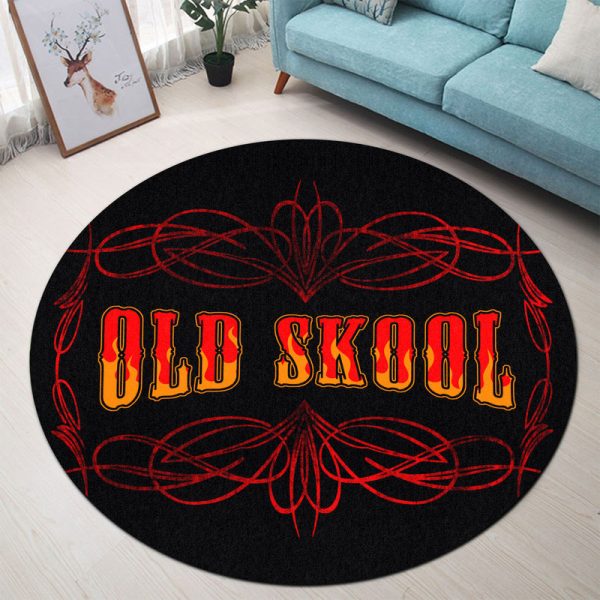 Old Skool Hot Rod Pinstripe Round Mat Round Floor Mat Room Rugs Carpet Outdoor Rug Washable Rugs - Image 2