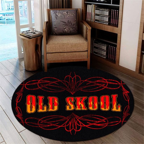 Old Skool Hot Rod Pinstripe Round Mat Round Floor Mat Room Rugs Carpet Outdoor Rug Washable Rugs - Image 3