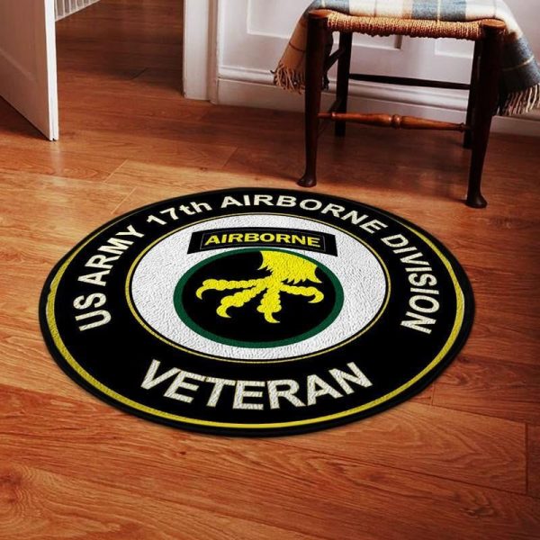 17Th Airborne Division Round Mat Round Floor Mat Room Rugs Carpet Outdoor Rug Washable Rugs - Image 2