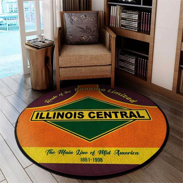 Icr Living Room Round Mat Circle Rug Illinois Central Railroad - Image 2