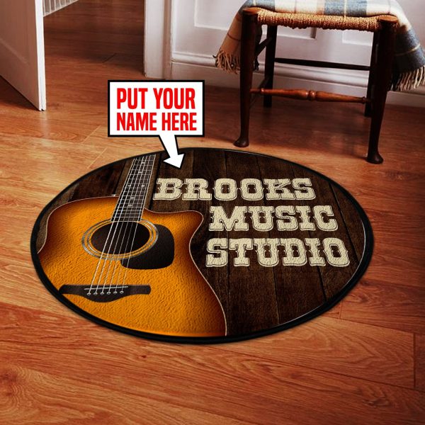 Personalized Music Studio Guitar Round Mat Round Floor Mat Room Rugs Carpet Outdoor Rug Washable Rugs - Image 3