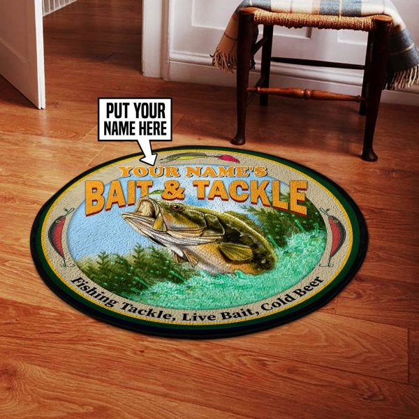 Personalized Fishing Bait Tackle Round Rug, Carpet 10506 - Image 5