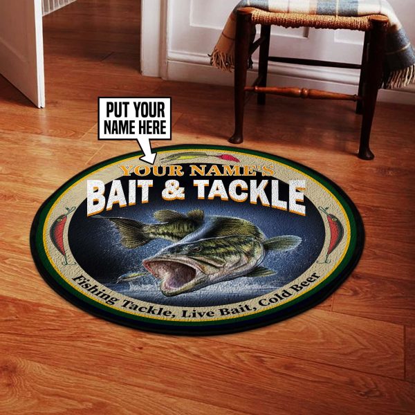 Personalized Fishing Bait Tackle Round Rug, Carpet 10506 - Image 6