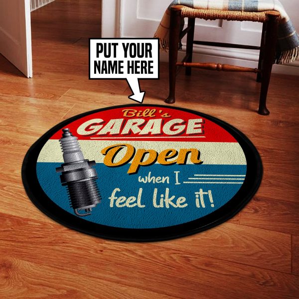 Personalized Mechanic Garage Round Mat Round Floor Mat Room Rugs Carpet Outdoor Rug Washable Rugs - Image 2