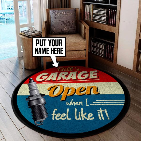 Personalized Mechanic Garage Round Mat Round Floor Mat Room Rugs Carpet Outdoor Rug Washable Rugs - Image 3