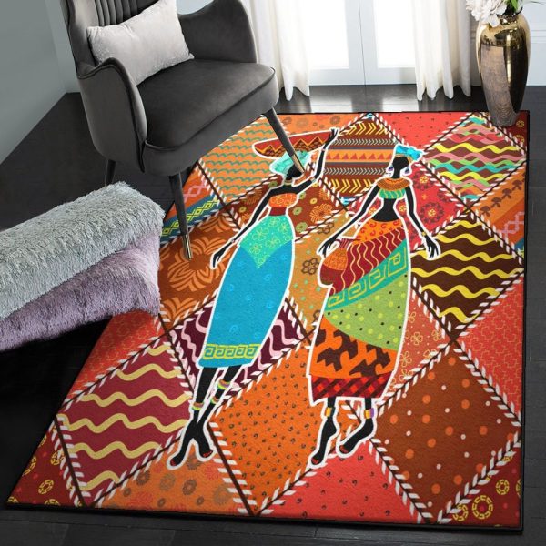 African Gift Carpet Africa Black Woman Rug Rectangle Rugs Washable Area Rug Non-Slip Carpet For Living Room Bedroom