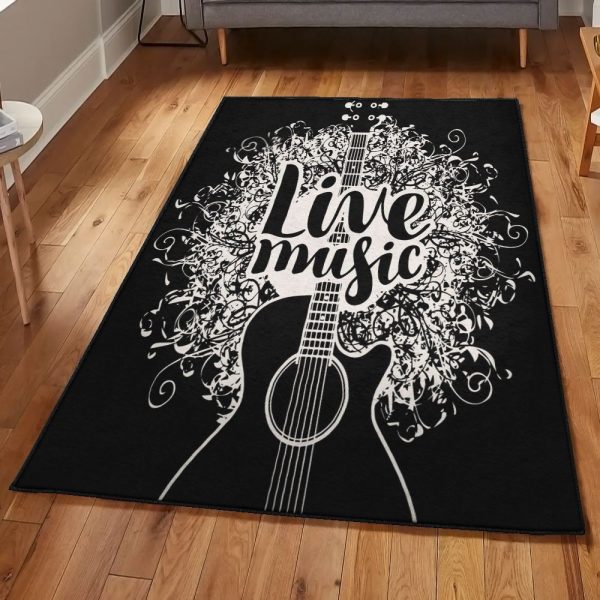 Melody Washable Live Music Rug Rectangle Rugs Washable Area Rug Non-Slip Carpet For Living Room Bedroom