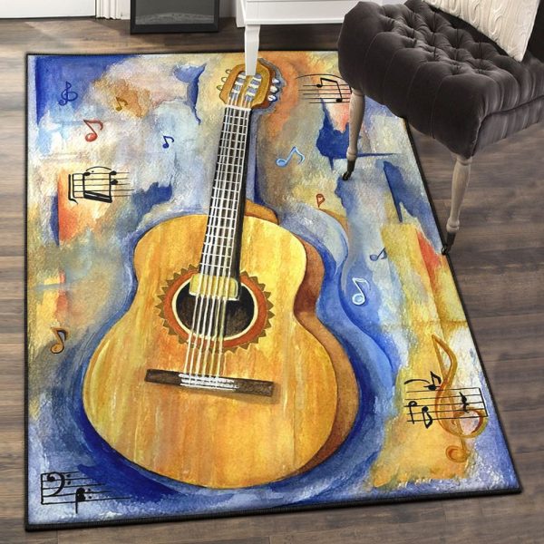 Bass Guitar Carpets Guitar Rug Rectangle Rugs Washable Area Rug Non-Slip Carpet For Living Room Bedroom - Image 2