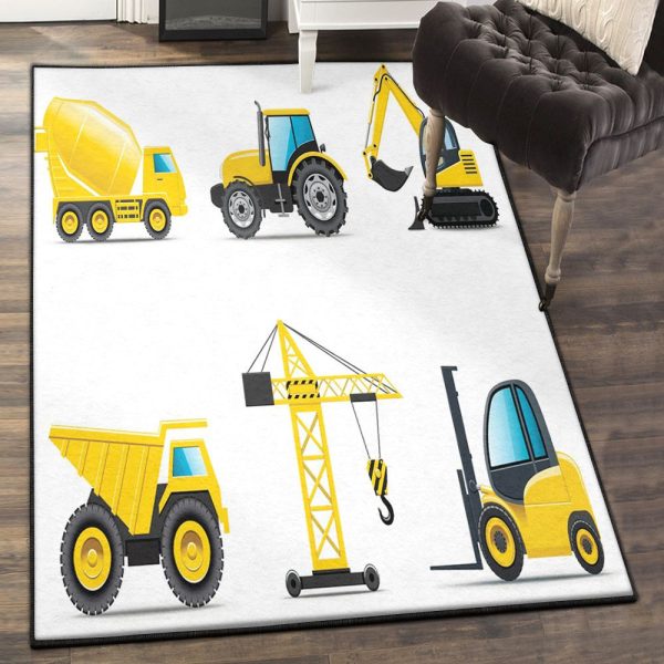 Construction Large Construction Truck Rug Rectangle Rugs Washable Area Rug Non-Slip Carpet For Living Room Bedroom