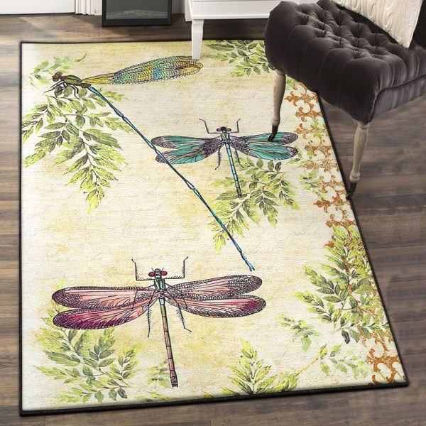 Dragonfly Non Shedding Dragonfly Rug Rectangle Rugs Washable Area Rug Non-Slip Carpet For Living Room Bedroom - Image 5