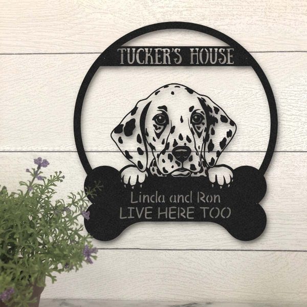 Dalmatian Dog Lovers Funny Personalized Metal House Sign Laser Cut Met - Image 3