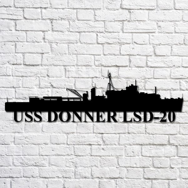 Uss Donner Lsd20 Navy Ship Metal Art, Custom Us Navy Ship Cut Metal Si