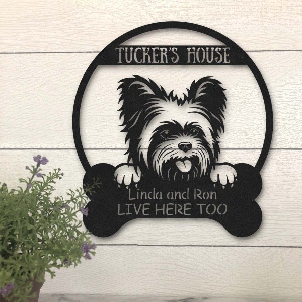 Yorkie Terrier Dog Lovers Personalized Funny Metal Sign Dog House Lase - Image 3