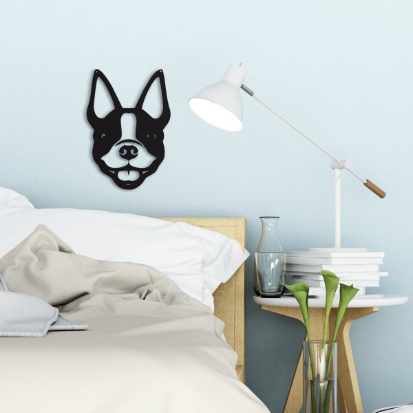 Boston Terrier Dog Sign Boston Terrier Face With Personalized Name Cus